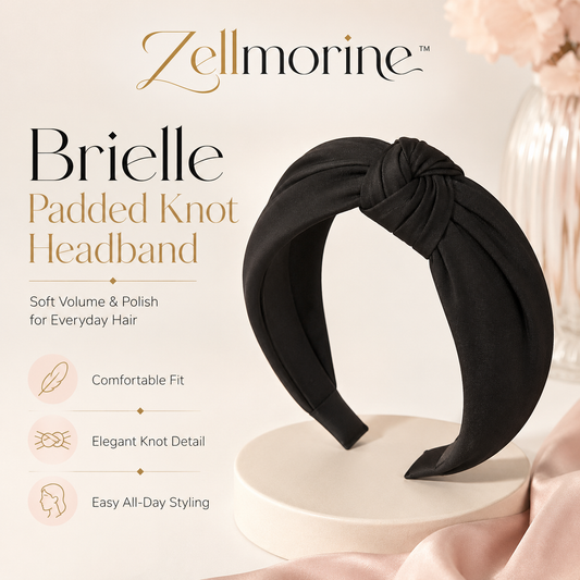Zellmorine™ Brielle Padded Knot Headband – Soft Wide Hair Band for Everyday Styling