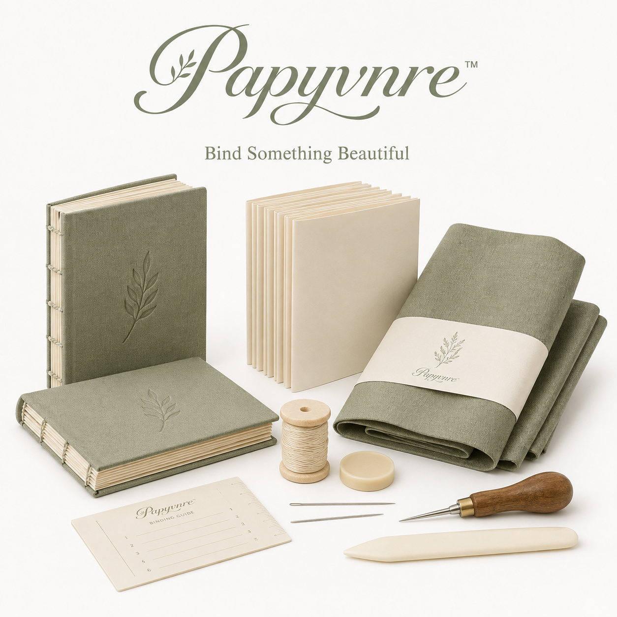 Papyvnre™ Bindery Atelier Bookbinding Kit – Beginner Handmade Journal Making Tools & Materials