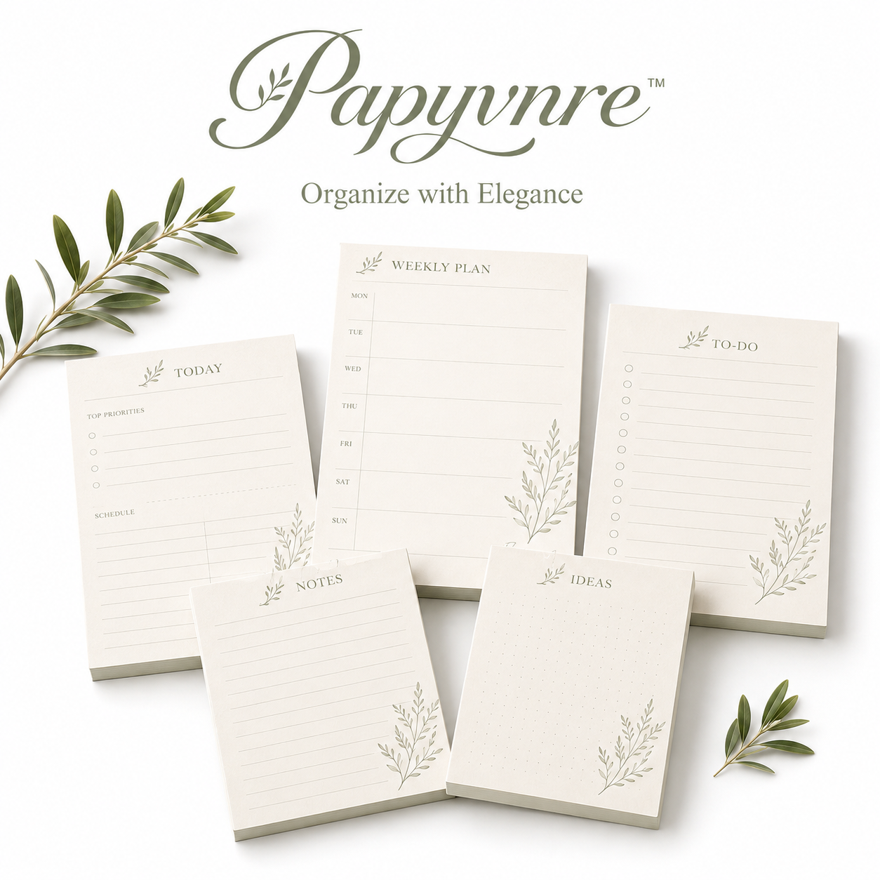 Papyvnre™ Studio Notes Premium Notepad Set – Weekly Planner, To-Do Lists, Memos & Desk Pads